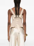 Замшевый топ-корсет со шнуровкой Mitiliane Couture, бежевый - фото 4