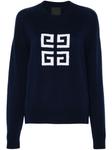 Givenchy кашемировый джемпер с логотипом 4G, синий - фото