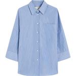 Рубашка Weekend Max Mara Striped Three quarter Sleeve Shirt WEEKEND MaxMara, синий - фото