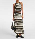 Юбка миди в полоску из ребристой ткани Ganni, Multicolour - фото 2