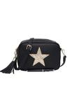 Сумка через плечо с блестящей блестящей звездой и кисточкой Kitise, черный - фото