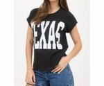 Футболка Texas с ребристым принтом в черном цвете Blu Pepper - фото