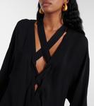 Мини-платье из шелка Mehna Khaite, черный - фото 4