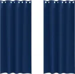 Плотные шторы с кольцами, 2 шт., темно-синие, 245 x 140 см vidaXL - фото