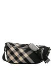 Burberry маленькая сумка-мессенджер Shield в клетку, черный - фото