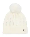 Вязаная шапка с помпоном Guess, белый - фото