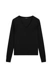 Джемпер Massimo Dutti LONG SLEEVES WITH V-NECK, Black - фото 5