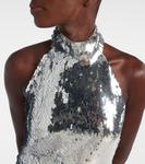 Мини-платье с пайетками Balmain, Argente - фото 4