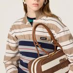 Полосатый топ MIU MIU, синий - фото 7