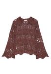 Блуза NA-KD CROCHET LONG SLEEVE , Brown - фото 5