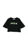 Футболка с логотипом Msgm Kids, черный - фото