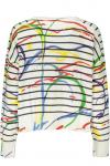 Женский джемпер Desigual хлопковый с принтом в полоску, мультиколор - фото 2