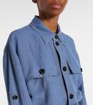 Платье-рубашка с поясом Bottega Veneta, синий - фото 4