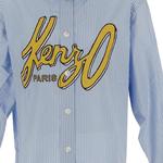 Рубашка мужская Kenzo Logo-print, синий / желтый - фото 3