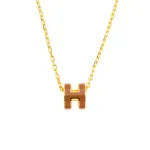 HERMES Металлическое ожерелье женское коричневое - фото 2