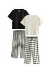 Пижамный комплект Next 2 PACK SET, Black White/Black - фото 4