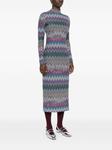 Missoni платье миди с узором зигзаг, синий - фото 3