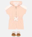 Хлопковый комбинезон с капюшоном Chloé, розовый - фото 2