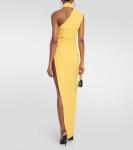 Платье макси асимметричного кроя из крепа MÔNOT, желтый - фото 3