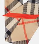 Шелковый шарф из твила Check Burberry, песочный - фото 3