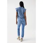 Блуза Salsa Jeans Ruffle-Sleeve Light, синий - фото 2