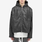 Куртка Cole Buxton Hooded Leather, цвет Cracked Black - фото 2