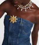 Джинсовое мини-платье Mussel Flower Area, светло-синий - фото 4