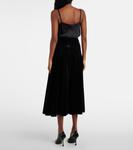 Юбка миди из бархата Grace Norma Kamali, черный - фото 3