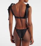 Женский бикини-топ в горошек Same, Black Cream Polka Dot - фото 3