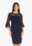 Платье Adrianna Papell BELL SLEEVE DRAPE, Midnight/Dark Blue - фото