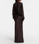 Атласное платье Norma Kamali, коричневый - фото 3