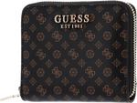 Кошелек GUESS Emilee Small Zip Around Mocha Logo, brown, Elegant - фото