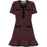 Мини-платье Self portrait Check вязаное Self-portrait, черный - фото