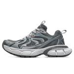 Массивные кроссовки унисекс низкие бело-сине-черные BASLS, потертый титановый серый - фото 9