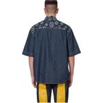 Рубашка мужская джинсовая синяя Evisu, синий - фото 4