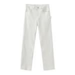 Джинсы Unisex UNKNOWTAL, белые с прорезью и рваным краем - фото 4