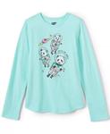 Футболка с длинными рукавами и рисунком для девочек Lands' End, синий - фото