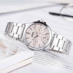 Часы CASIO Waterproof Stainless Steel Strap Quartz Pink Analog, розовый - фото 4