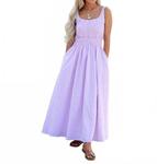 Арабель Пурпурное макси-платье в клетку TCEC - фото