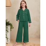 Детский комплект пижамы с длинным рукавом и брюками Inspire Chic, Green - фото 2