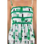 Зеленое платье с геометрической вышивкой THML - фото 4