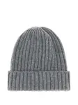 Шапка ребристой вязки Fedeli, серый - фото 2