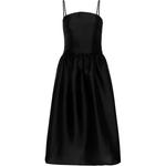 Тафтяное миди-платье Self-portrait, черный - фото