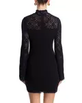 Вязаное мини-платье с длинными рукавами - эксклюзив Aqua, черный - фото 4