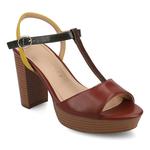 Платформенные босоножки на каблуке Journee, multi - фото