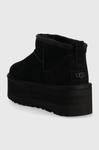 Ботинки замшевые UGG Classic Ultra Mini на платформе, черный - фото 4