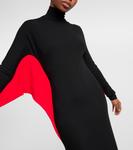 Платье миди с воротником-стойкой Ferragamo, черный - фото 4