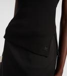 Поперечный хлопковый топ в стиле 90-х Courrèges, черный - фото 5