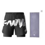 ЛиНинг Спортивные шорты Мужские Черные, Черные Шорты+Спортивная повязка на голову (Черная) - фото 8