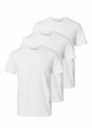 Базовая футболка 3Er-Pack Selected, цвет bright white - фото
